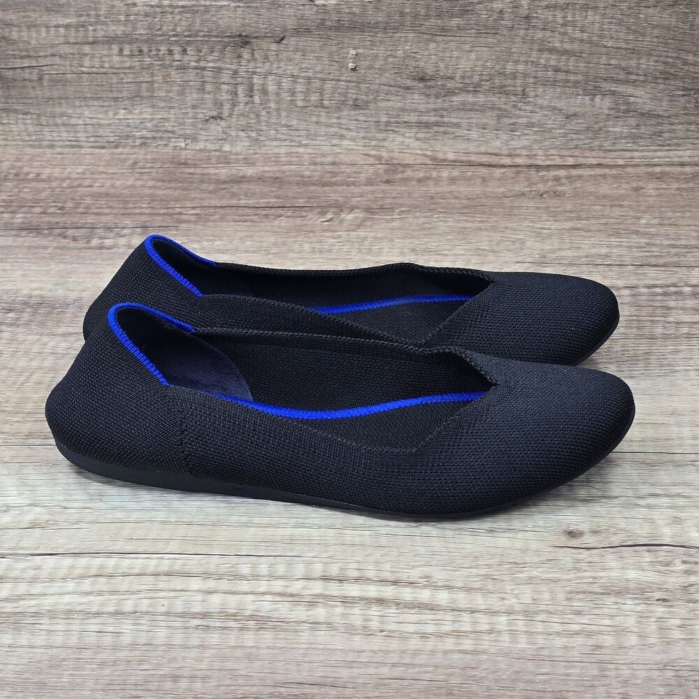 Rothy’s The Flat Round Toe Women's Size 9 Black Flats Comfort Slip On Shoes